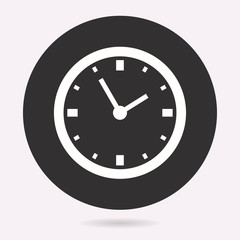 Clock time icon, deadline symbol. Vector illustration isolated. Simple pictogram.
