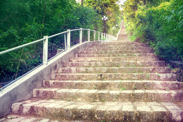Obraz premium Natural stone stairs landscaping in the park