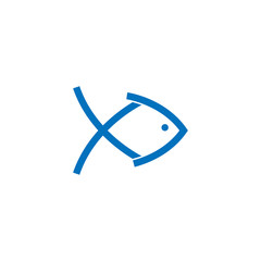 fish shape line logo template vector