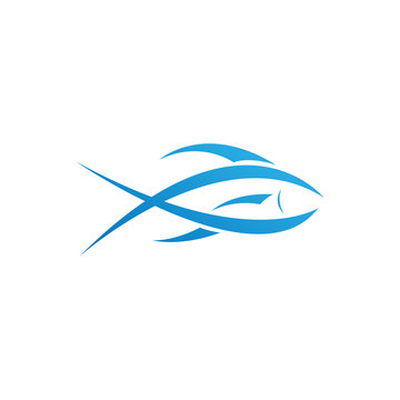 modern fish logo template vector