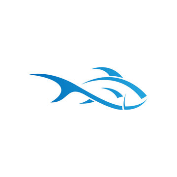 modern fish logo template vector