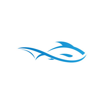 abstract fish logo template vector