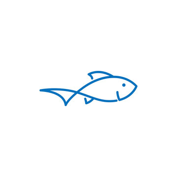 fish line logo template vector