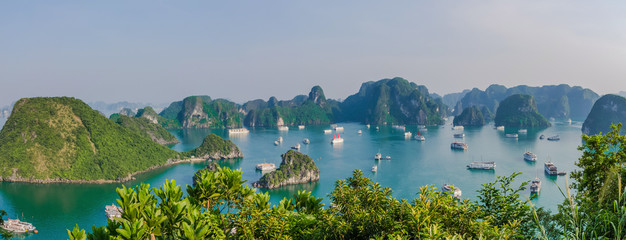 Beautiful Halong Bay landscape view from the Ti Top Island. Halong Bay is the UNESCO World Heritage...