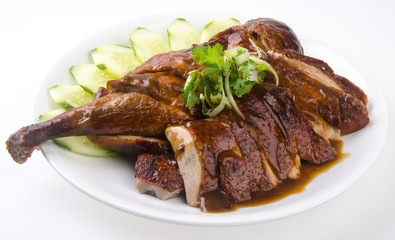 duck. roast duck traditional chinese cuisine