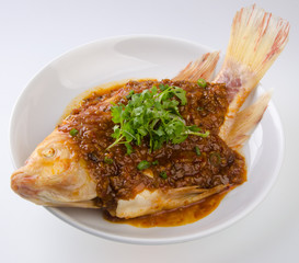 fish. steamed fish chinese style