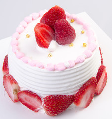cake or Ice cream birthday cake on a background.