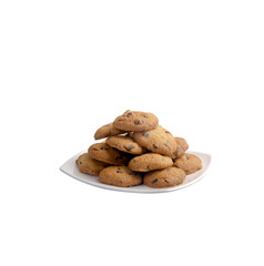 Chocolate Chip Cookies Isolated On White Background