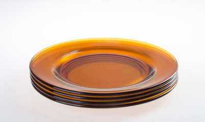 glass plates on white background