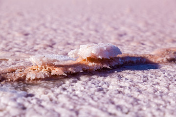 Pink salt lake