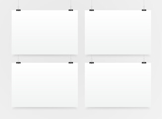 4 Horizontal Posters Mockup A4. Banner Mockups.