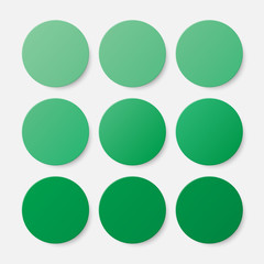 Nine Green Circles Button. Circle Banner.