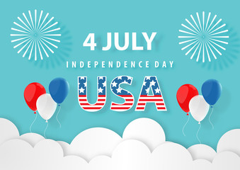 Leadership concept with paper art, abstract, balloon, teamwork icon paper cut style vector