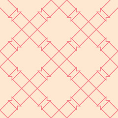 Red and beige geometric seamless pattern