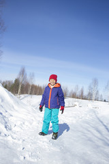 雪景色と子供