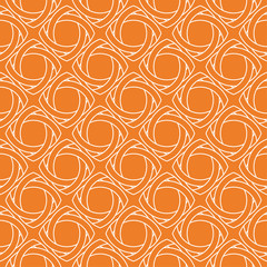 Orange geometric ornament. Seamless pattern