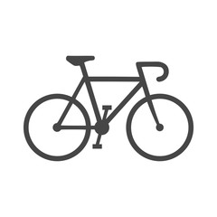 Bicycle fitness line art icon, bike icon on white background