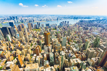 View of Manhattan from the skyscraper's observation deck. New York.