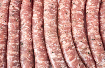 pork sausages in studio
