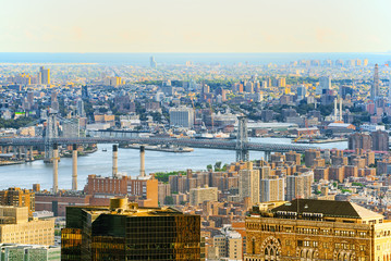 View of Manhattan from the skyscraper's observation deck. New York.