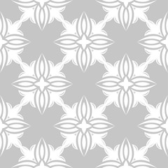 Fototapeta na wymiar Gray and white floral seamless pattern
