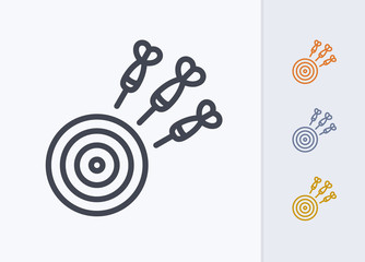 Darts & Bullseye - Pastel Stroke Icons . A professional, pixel-aligned icon .