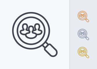 Magnifier & Group - Pastel Stroke Icons . A professional, pixel-aligned icon .