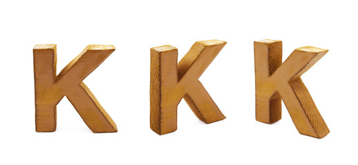 Single sawn wooden letter isolated