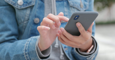 Close up of woman use of smart phone