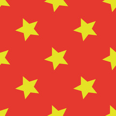 Fototapeta premium Pattern with stars. Seamless background. Bright orange and yellow. For printing on fabric, paper, wrapper.