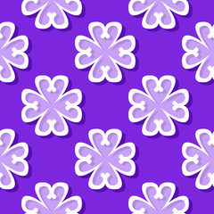 Seamless floral background. Violet and lilac 3d pattern