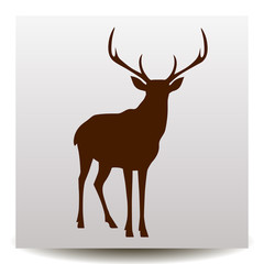 deer vector icon on a realistic paper background with shadow