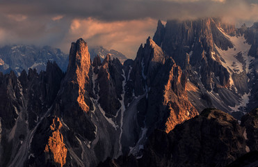 Cadini die Misurina at golden hour / Cadinigruppe zur goldenen Stunde