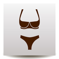 lingerie vector icon on a realistic paper background with shadow. Flat design style