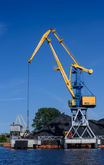 Heavy crane at the Harbour of Riga, Latvia