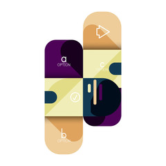 Infographics option and step by step in rounded squares, element of chart, graph, diagram with options, parts, processes