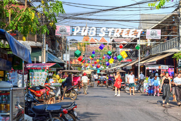 Naklejka premium Siem Reap Pub Street