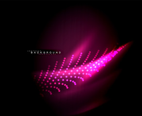 Neon glowing techno lines, hi-tech futuristic abstract background template with square shapes