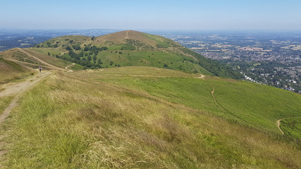 Fototapeta na wymiar Malvern Hills with view Worcestershire england
