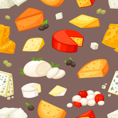 Cheese vector cheesy food and dairy products with cheeseparing illustration set of swiss appetizer mozzarella or cheddar for breakfast seamless pattern background