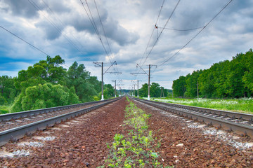 Fototapeta na wymiar Railway in the countryside.