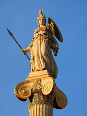 Iconic statue of Athena in Academy of Athens, Athens historic center, Attica, Greece  