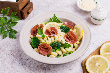 Traditional pasta with vegetables