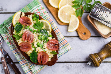 Traditional pasta with vegetables