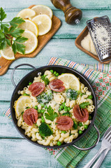Traditional pasta with vegetables