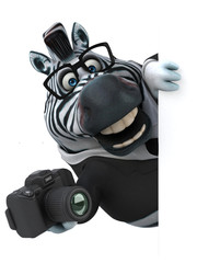 Naklejka premium Fun zebra - 3D Illustration