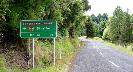 Signpost along the Forgotten World Highway