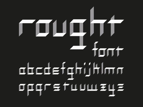 Rought lowercase font. Vector alphabet 