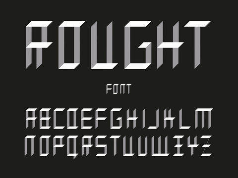 Rought uppercase font. Vector alphabet 