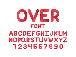 Over font. Vector alphabet letters